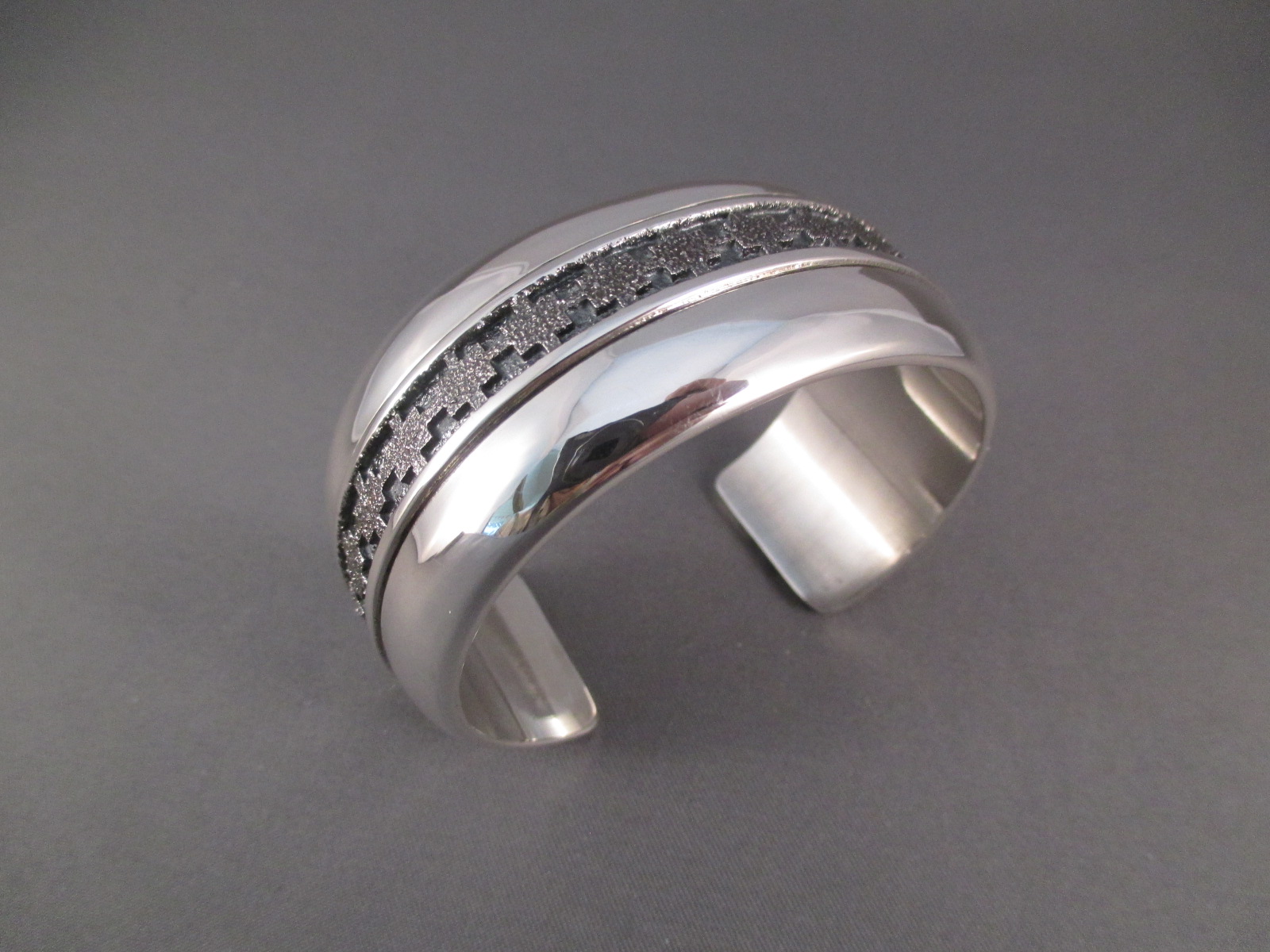 Sterling Silver Cuff Bracelet by Native American Navajo Indian jewelry artist, Al Joe $425-