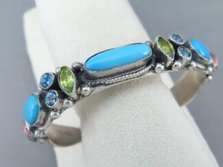 Sleeping Beauty Turquoise & Multi-Stone Sterling Silver Bracelet