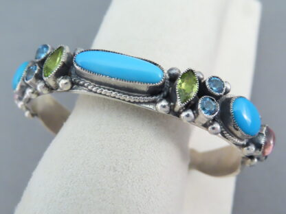 Sleeping Beauty Turquoise & Multi-Stone Sterling Silver Bracelet