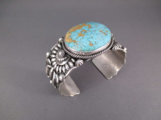 Sterling Silver & Blue Royston Turquoise Cuff Bracelet by Navajo jewelry artist, Darryl Becenti $1,035-