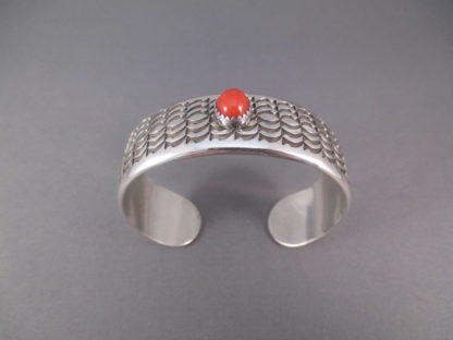 Norbert Peshlakai Coral Cuff Bracelet