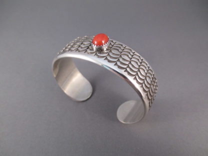 Norbert Peshlakai Coral Cuff Bracelet