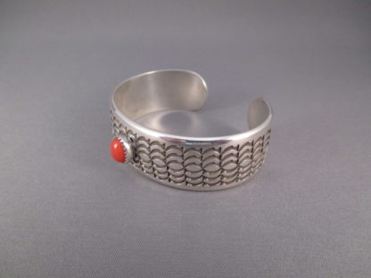 Norbert Peshlakai Coral Cuff Bracelet