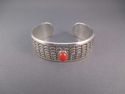 Norbert Peshlakai Coral Cuff Bracelet