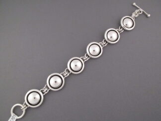 Sterling Silver Link Bracelet by Artie Yellowhorse (with ‘Domes’)