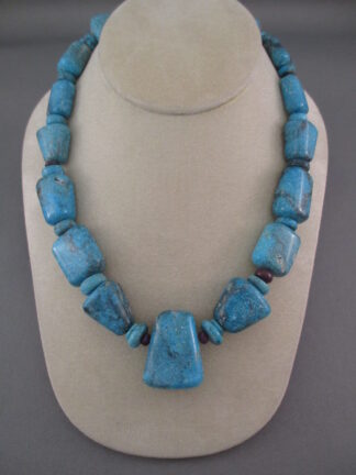 Turquoise Jewelry - Morenci Turquoise Necklace with Sugilite Accents by Bruce Eckhardt $4,200-