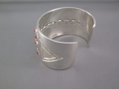 Coral & Silver Cuff Bracelet by Michael Perry