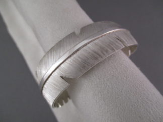 American Indian Jewelry - Argentium Silver FEATHER Cuff Bracelet by Navajo jewelry artist, Michael Kirk $260-