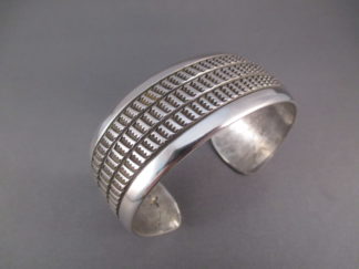 Sterling Silver Cuff Bracelet by Cochiti Pueblo Indian jewelry artist, Cippy Crazyhorse $350-