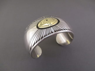 Sterling Silver & 14kt Gold Cuff Bracelet by Navajo jewelry artist, Kee Nez $650-