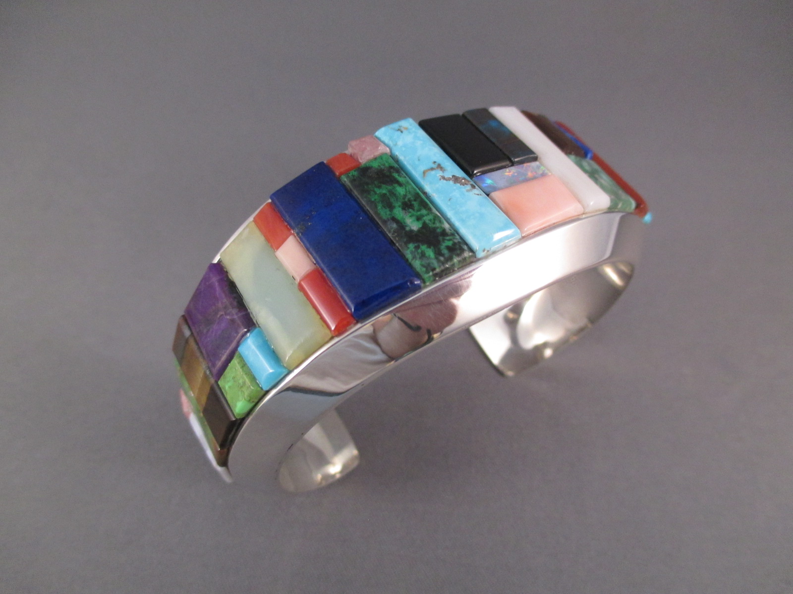 Cobblestone Inlay Cuff Bracelet by Navajo jewelry artist, Ted Draper, Jr., $1,400-