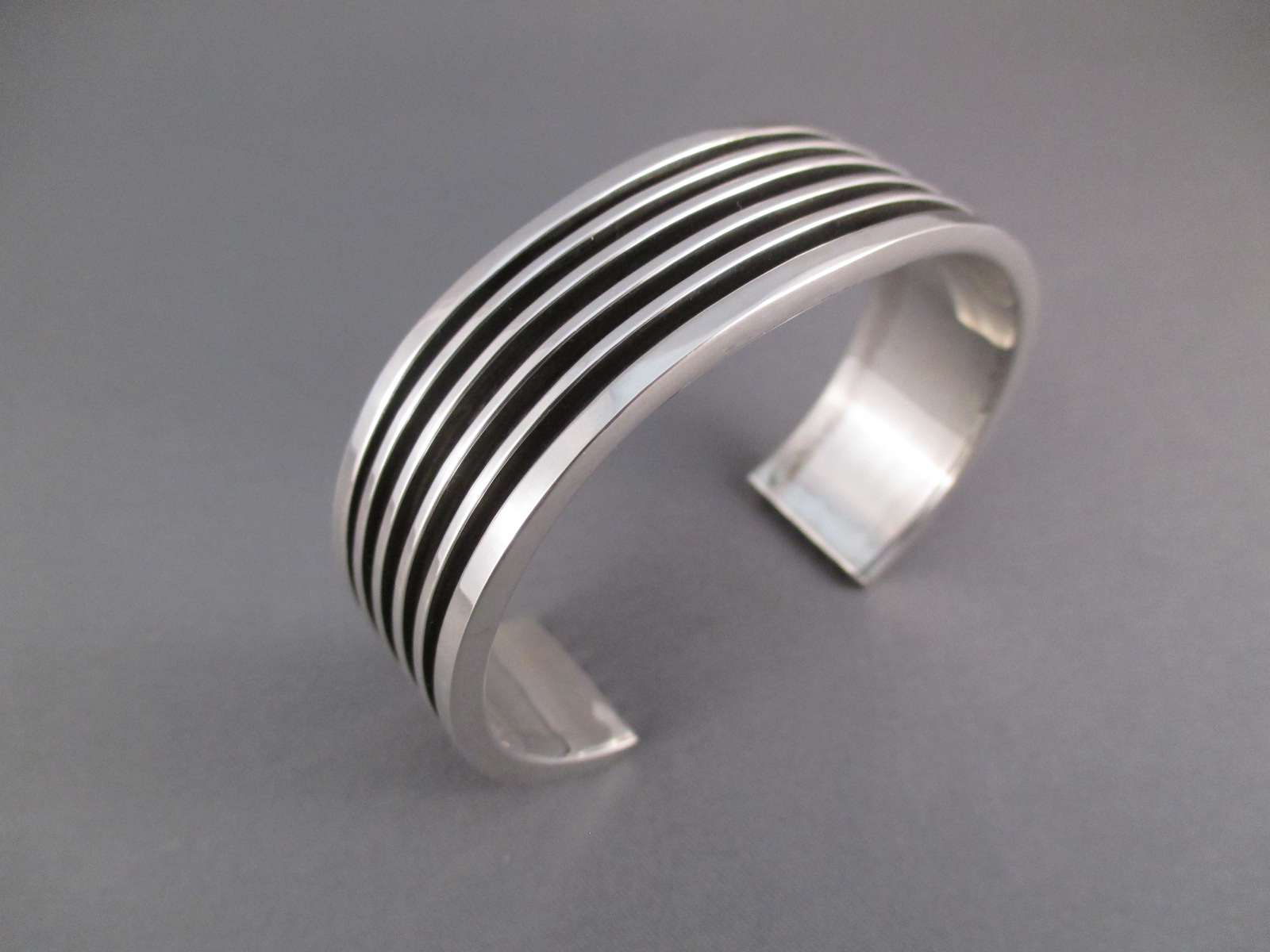 Sterling Silver Cuff Bracelet by Native American Navajo Indian jewelry artist, Larry Begaye $425-