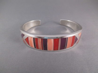Ray Tracey Sugilite & Coral Inlay Cuff Bracelet