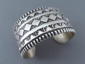 Wide Stamped Sterling Silver Cuff Bracelet