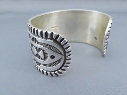 Wide Stamped Sterling Silver Cuff Bracelet