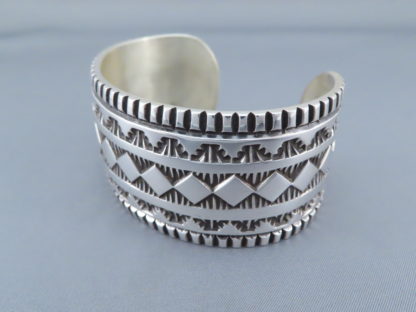 Wide Stamped Sterling Silver Cuff Bracelet