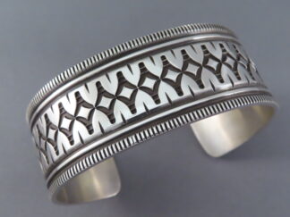 Buy Men's Bracelet - VERY LARGE Sterling Silver Cuff Bracelet by Native American jeweler, Leonard Gene FOR SALE $565-