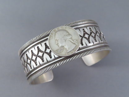 Large Sterling Silver Cuff Bracelet by Leonard Gene