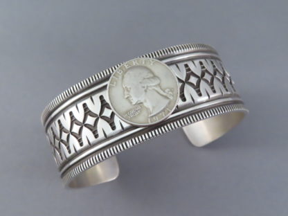 Large Sterling Silver Cuff Bracelet by Leonard Gene