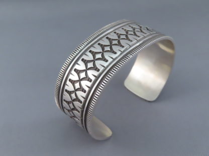 Large Sterling Silver Cuff Bracelet by Leonard Gene