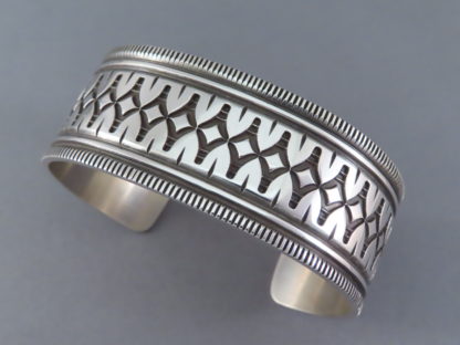 Large Sterling Silver Cuff Bracelet by Leonard Gene