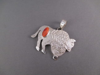 Sterling Silver Bison Pendant by Jack Tom