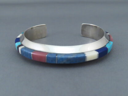 Lapis Inlay Cuff Bracelet by Wes Willie