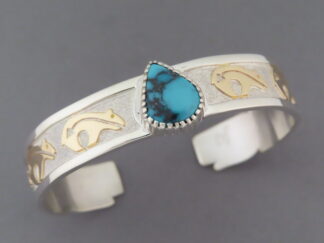 Lone Mountain Turquoise Cuff Bracelet by Robert Taylor