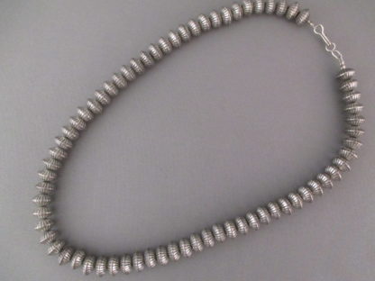 Oxidized Sterling Silver Bead Necklace (16″)