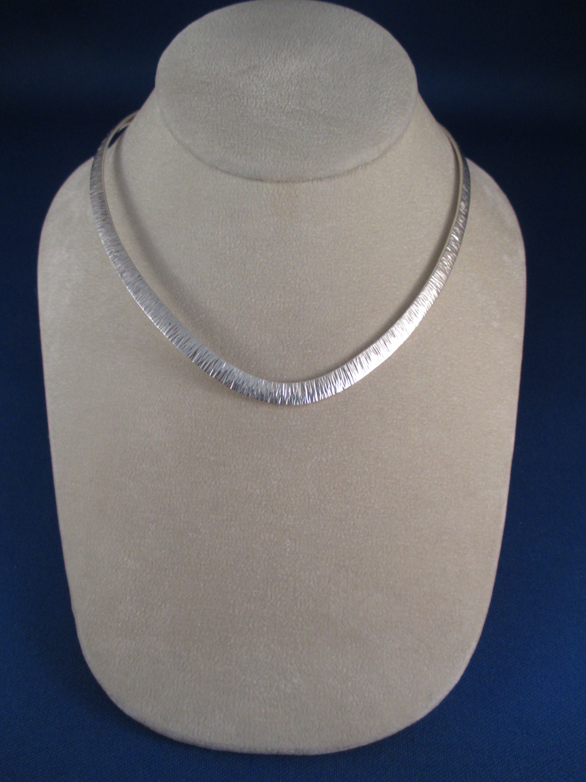 Corrugated Sterling Silver Collar Necklace by Navajo jewelry artist, Al Joe $550-
