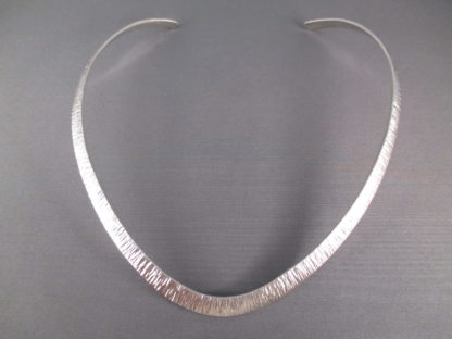 Hammered Sterling Silver Collar Necklace by Al Joe