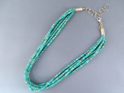 Gold & Emerald Valley Turquoise Necklace by Desiree Yellowhorse