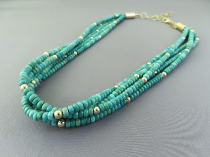 Gold & Emerald Valley Turquoise Necklace by Desiree Yellowhorse