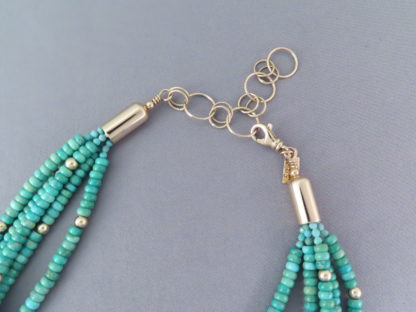 Gold & Emerald Valley Turquoise Necklace by Desiree Yellowhorse