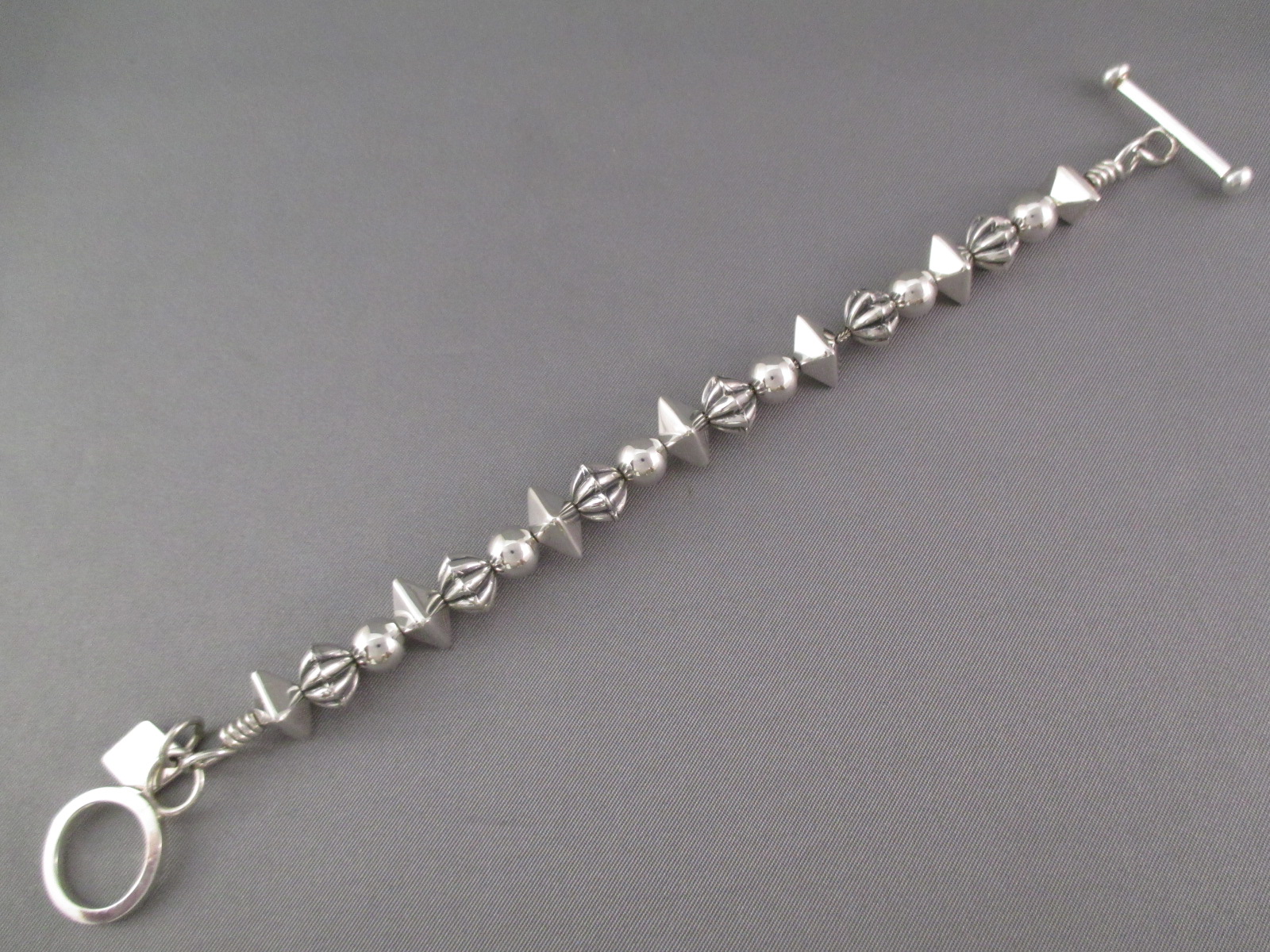 Sterling Silver Bead Link Bracelet by Trent Lee-Anderson