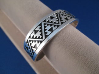 Sterling Silver Native American Cuff Bracelet by Navajo jewelry artist, Andrew McCabe $275-