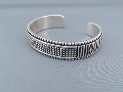 Johnathan Nez Stamped Silver Bracelet Cuff