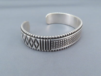 Johnathan Nez Stamped Silver Bracelet Cuff