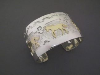 Silver & Gold ‘Horse’ Bracelet by Fortune Huntinghorse