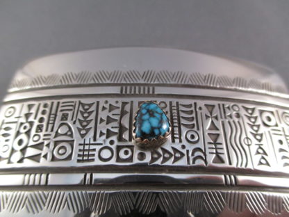 Lander Blue Turquoise Belt Buckle by Norbert Peshlakai