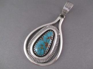 Turquoise Jewelry - Fox Turquoise Pendant by Navajo jewelry artist, Allison Lee $1,350-