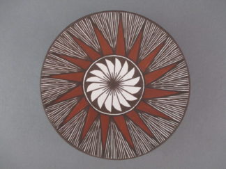 Acoma Pottery Plate - Smaller Red & Black Plate by Acoma Pueblo Indian pottery artist, Amanda Lucario $250-