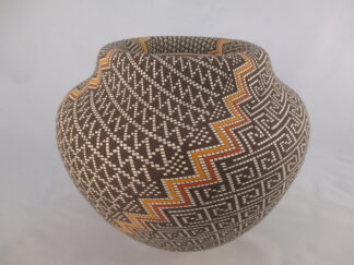Detailed Acoma Pottery - LARGE Pottery Jar with 'Down-Mouth' by Acoma Pueblo Pottery Artist, Frederica Antonio FOR SALE $4,950-