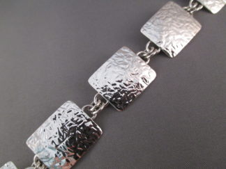 Hammered Sterling Silver Link Bracelet by Native American Jewelry artist, Artie Yellowhorse $210-