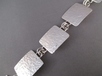Hammered Sterling Silver Link Bracelet by Artie Yellowhorse