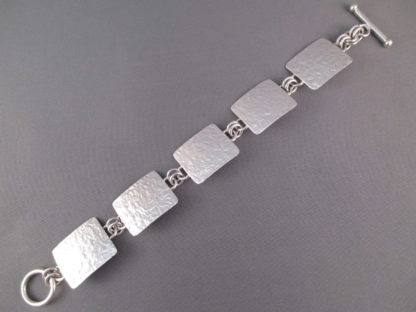 Hammered Sterling Silver Link Bracelet by Artie Yellowhorse