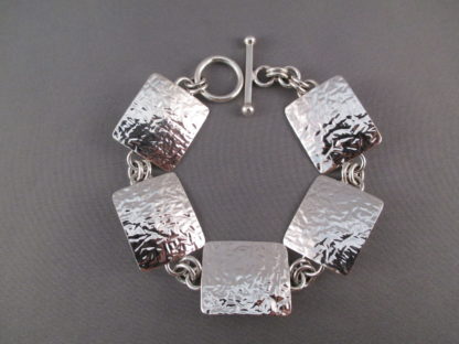 Hammered Sterling Silver Link Bracelet by Artie Yellowhorse