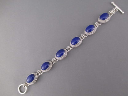 Link Bracelet with Lapis by Artie Yellowhorse