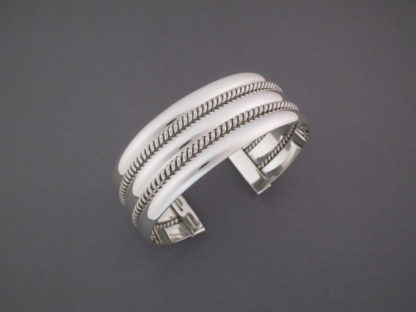 Polished 3 Row Sterling Silver Bracelet Cuff by Artie Yellowhorse