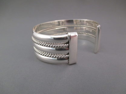 Polished 3 Row Sterling Silver Bracelet Cuff by Artie Yellowhorse
